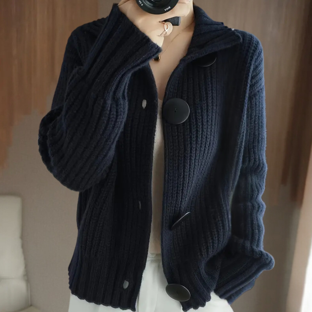 Gilet femme épais à boutons dorés