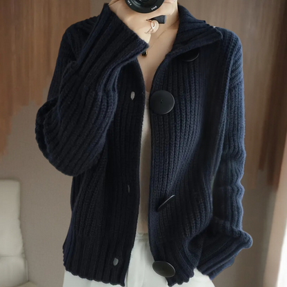 Gilet femme épais à boutons dorés