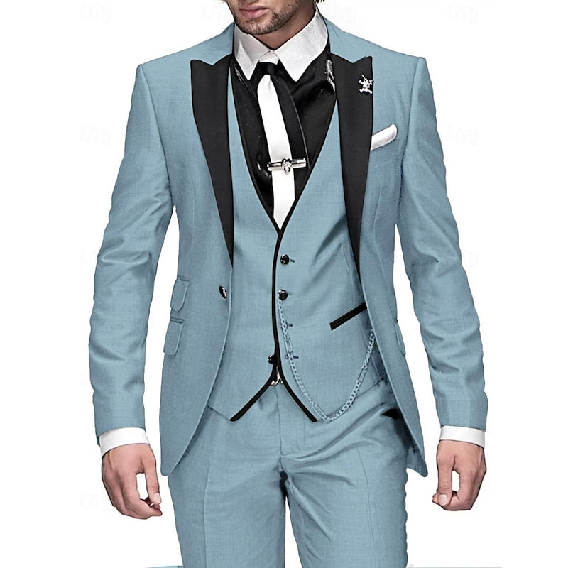 Costume Homme Élégant Noir avec Gilet et Nœud Papillon
