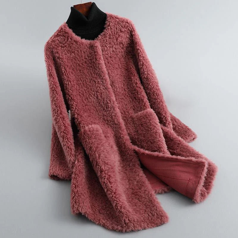 Manteau Femme Hiver Élégant avec Col Oversize