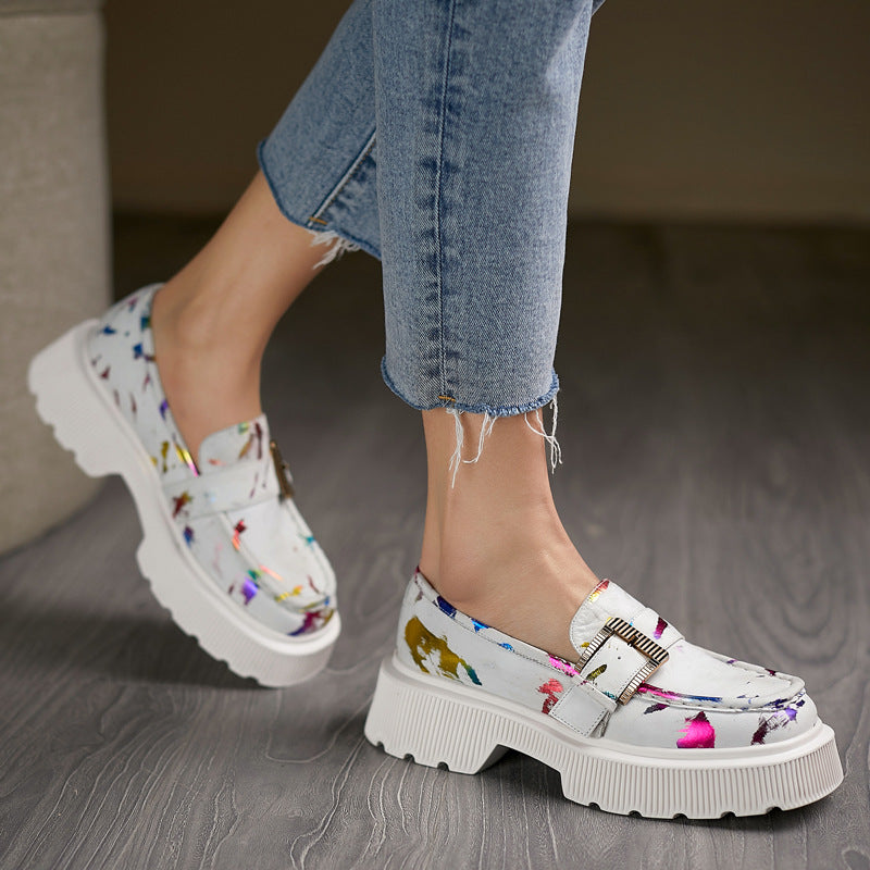 Chaussures Femme Élégantes - Mocassins Compensés Découpés avec Fermeture Éclair & Semelle Caoutchouc Douce - LuxeStyle