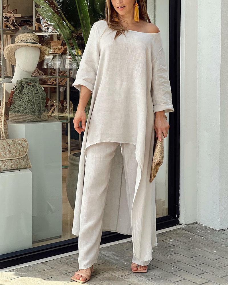 Ensemble Femme Chic - Tunique Legère & Pantalon Tailleur - LuxeStyle
