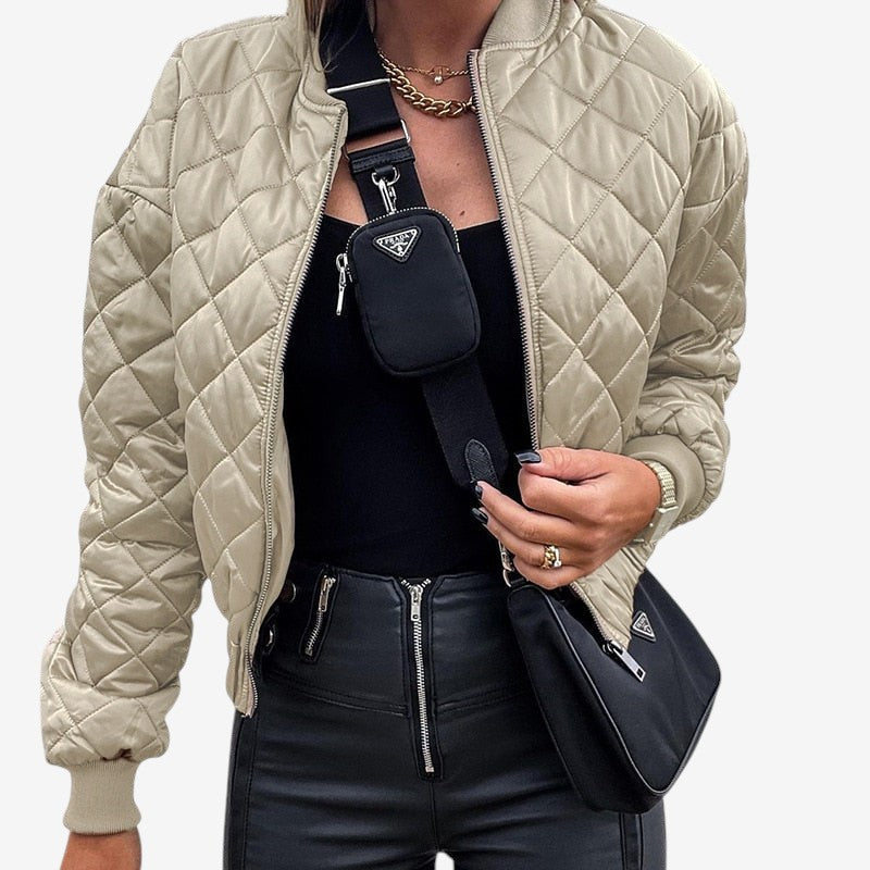Veste bomber tendance à manches longues avec poches cargo