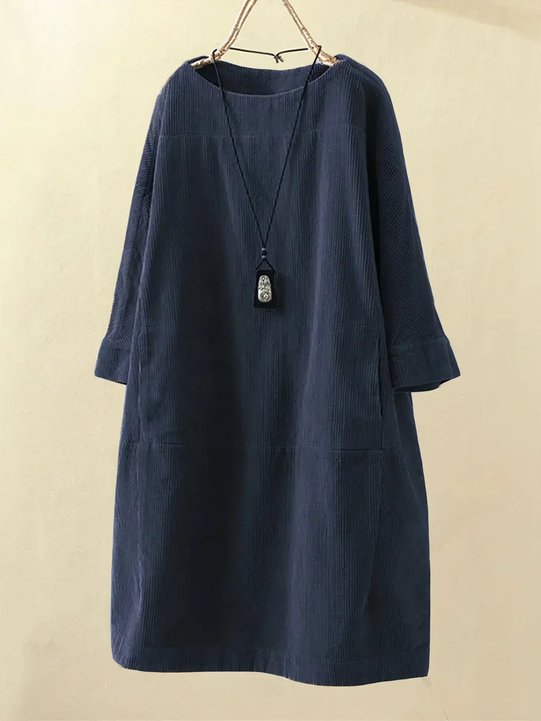 Robe Femme Velours Vert Foncé Manches Longues