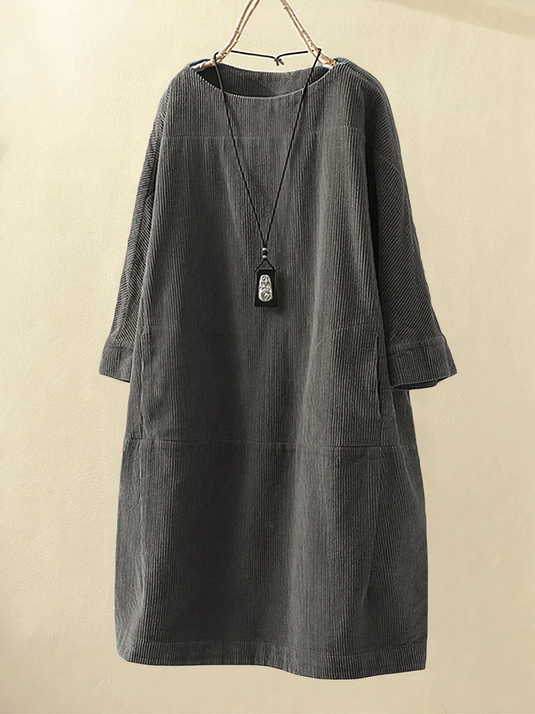 Robe Femme Velours Vert Foncé Manches Longues