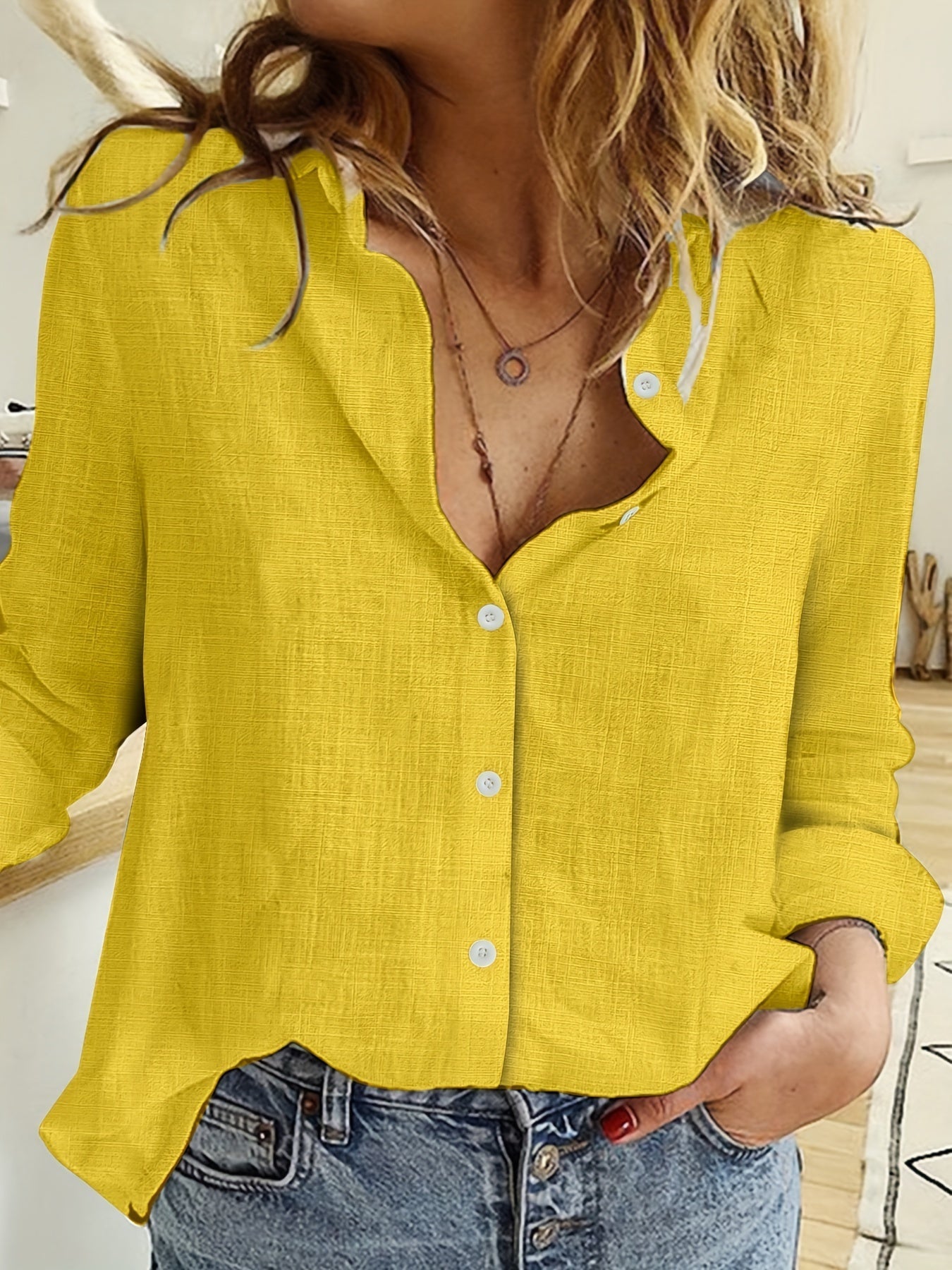 Chemisier femme bleu Marine à manches longues
