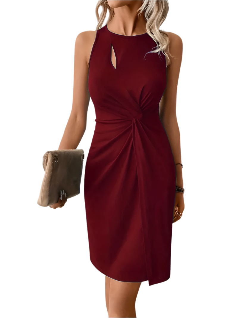 Robe Été Femme Courte Rouge Nœud Chic - LuxeStyle