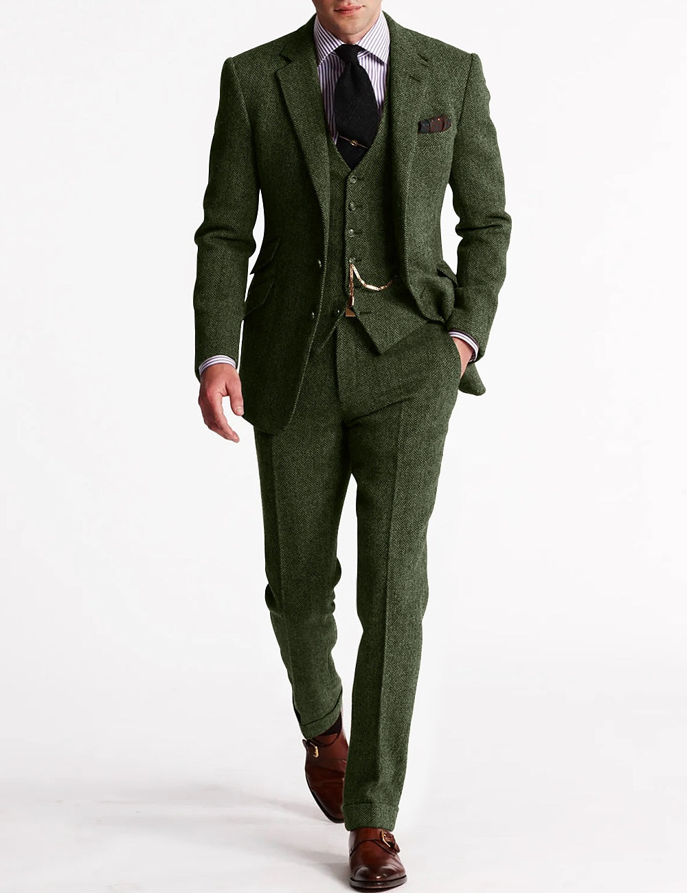 Costume 3 Pièces Élégant Mariage Pour Homme Taille Sur Mesure