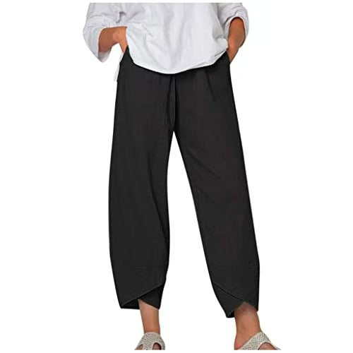 Pantalon femme orange vif, largement confortable et décontracté