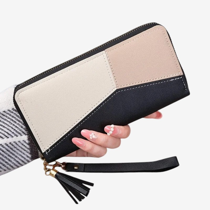 Portefeuille Femme Géométrique à Fermeture Éclair - LuxeStyle