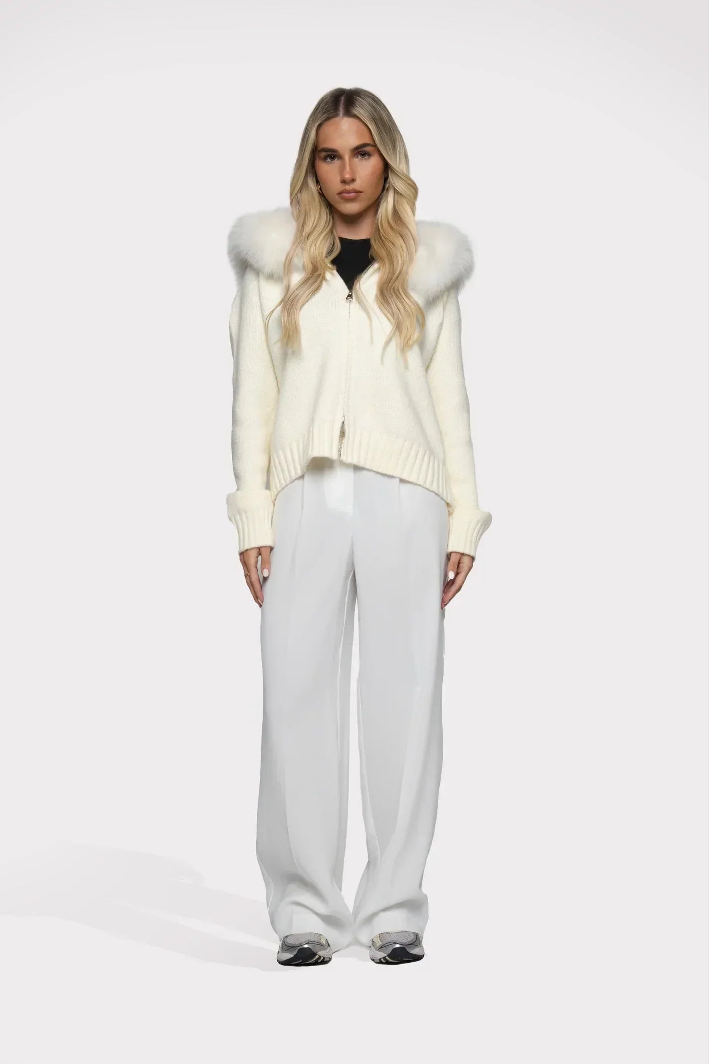 Veste Femme Hivernale – Manteau en Laine Chic à Capuche Fourrée