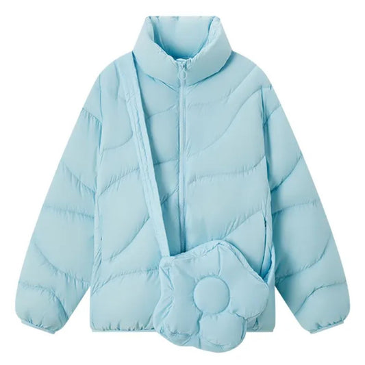 Doudoune Femme Élégante Col Montant pour Hiver - LuxeStyle