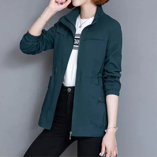 Veste coupe-vent élégante avec col montant pour femme