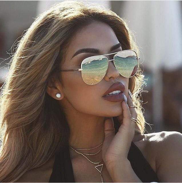 Lunettes de Soleil Féminines avec Verres Réfléchissants pour Femme Sportive