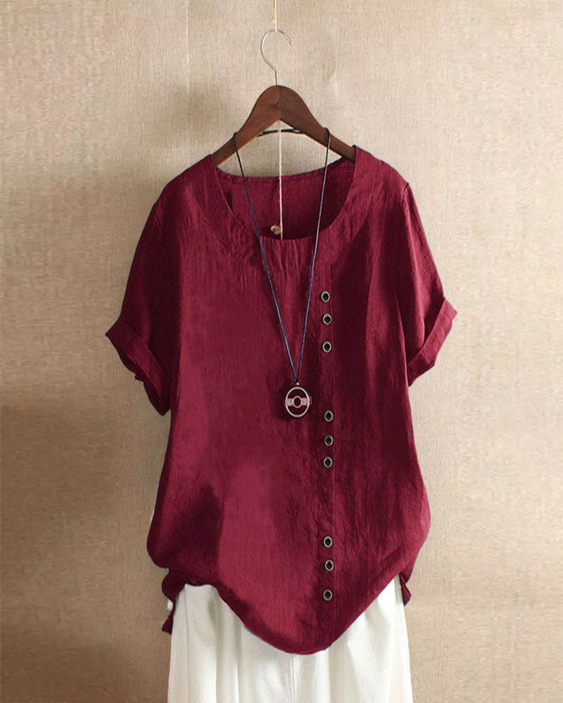 Blouse Féminine Lin Clair - Chemisier Élégant pour Femme
