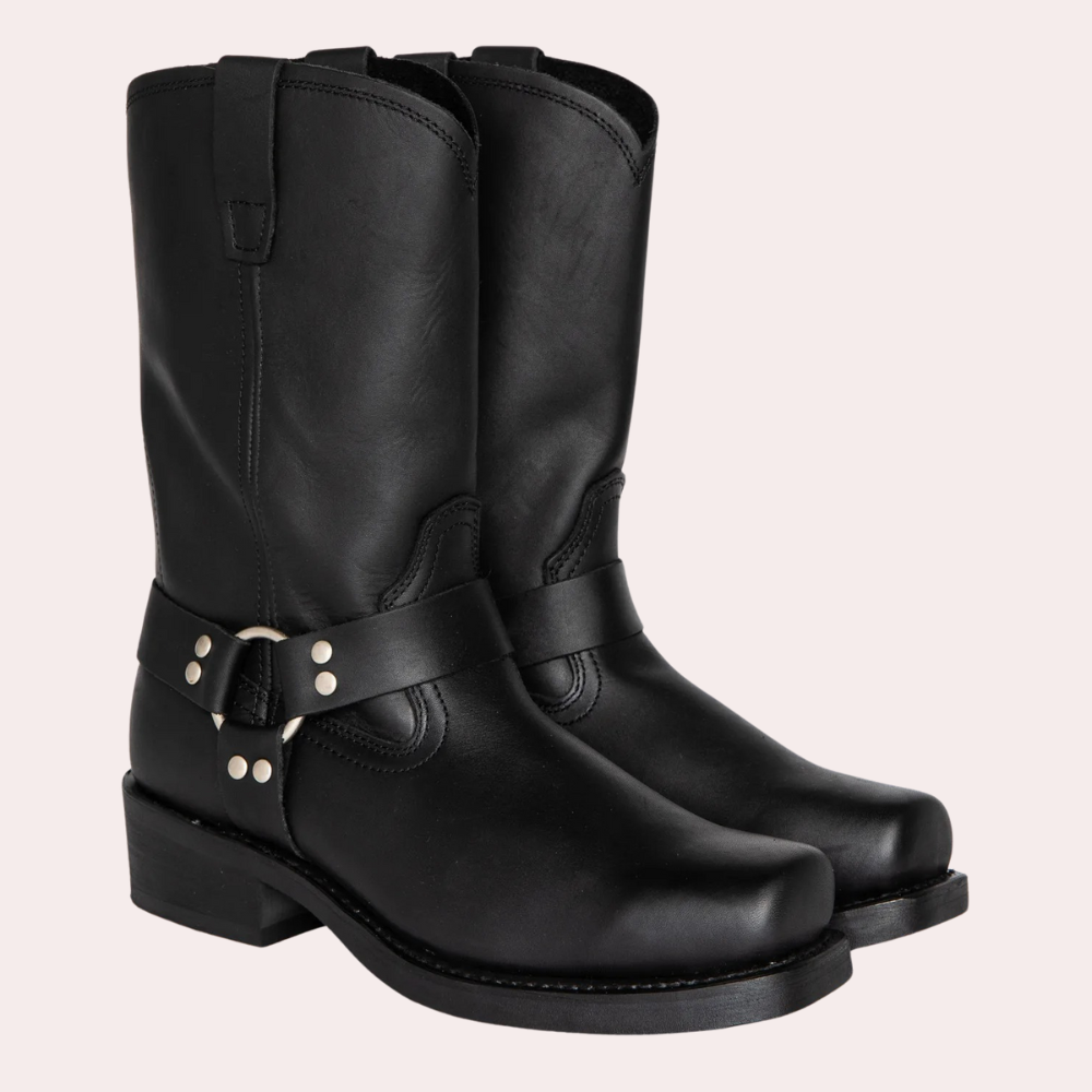 Bottes cowboy élégantes mi-mollet avec détail brodé et confort optimal - LuxeStyle