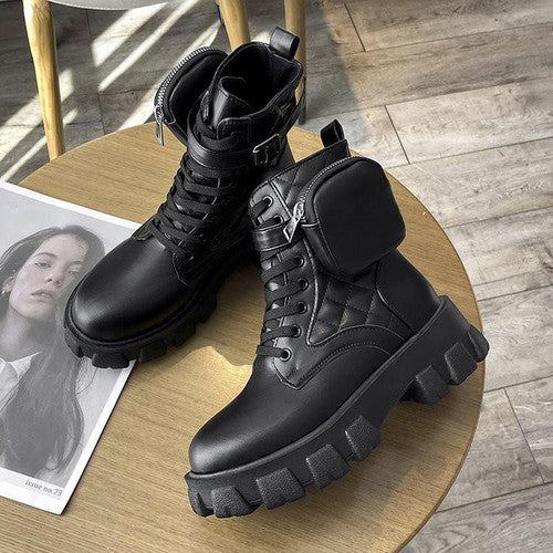 Bottes Plates-Formes Hautes pour Femme Automne