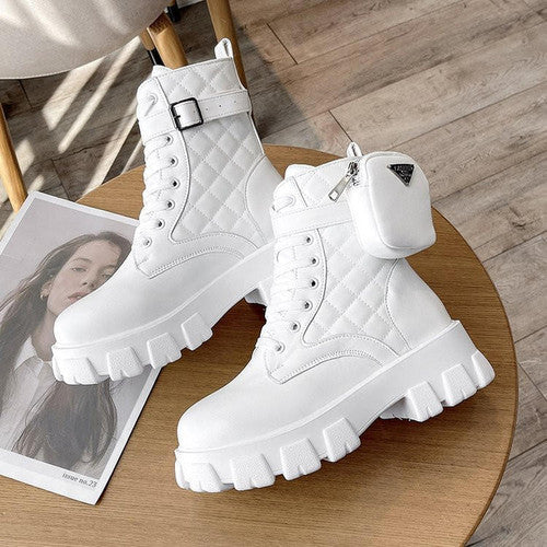 Bottes Plates-Formes Hautes pour Femme Automne