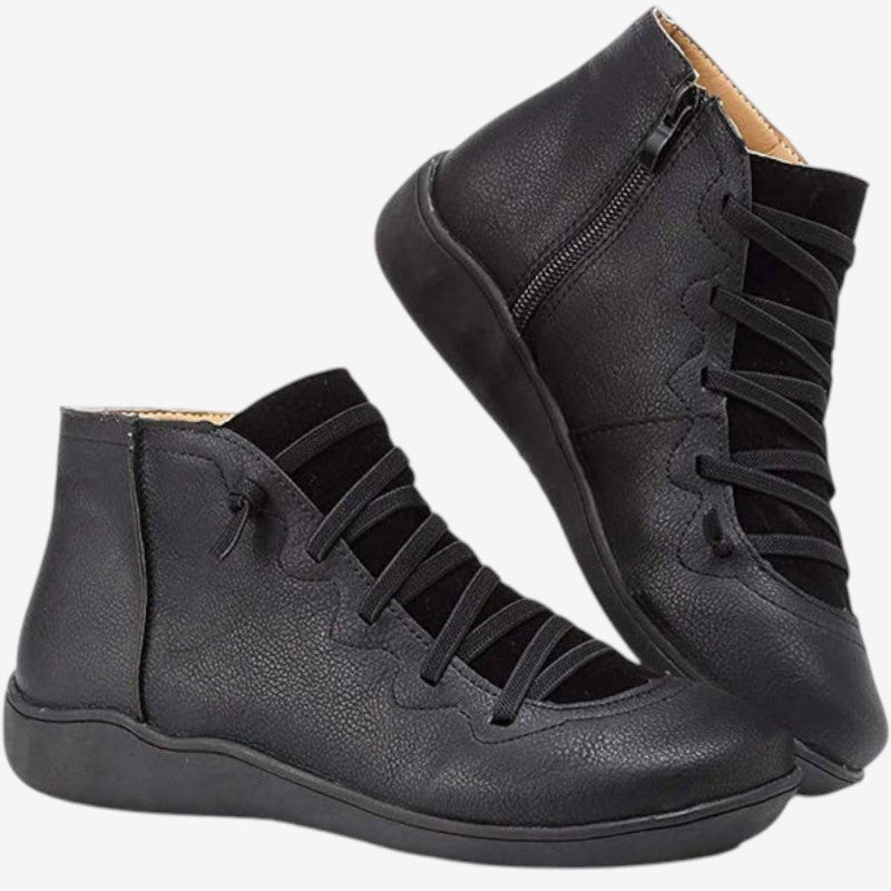 Bottines Femmes à Lacets et Fermeture Éclair - LuxeStyle