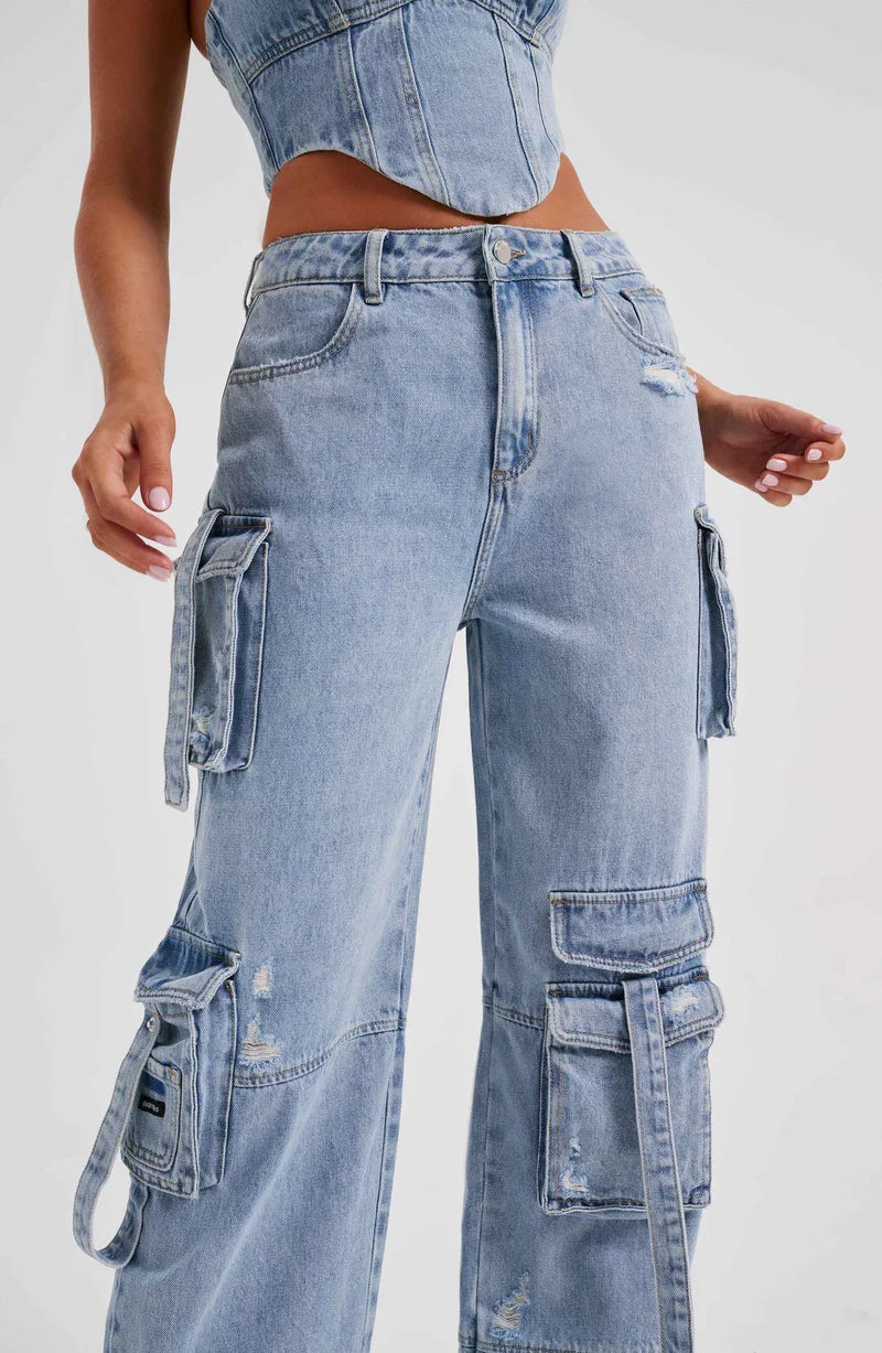 Combinaison Corset à Bretelles et Pantalon Cargo Détente pour Femme - LuxeStyle