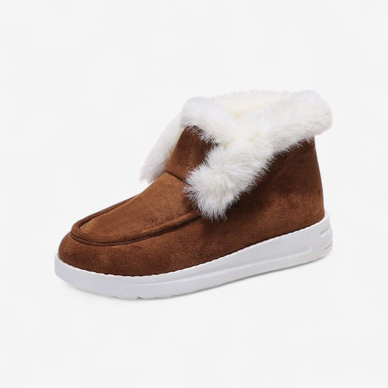 Bottines Femmes Bout Rond Doublure Fourrure Chaude