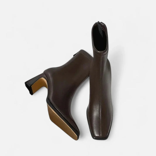 Bottines Femme Hiver Chic à Talon Épais avec Doublure Polaire - LuxeStyle