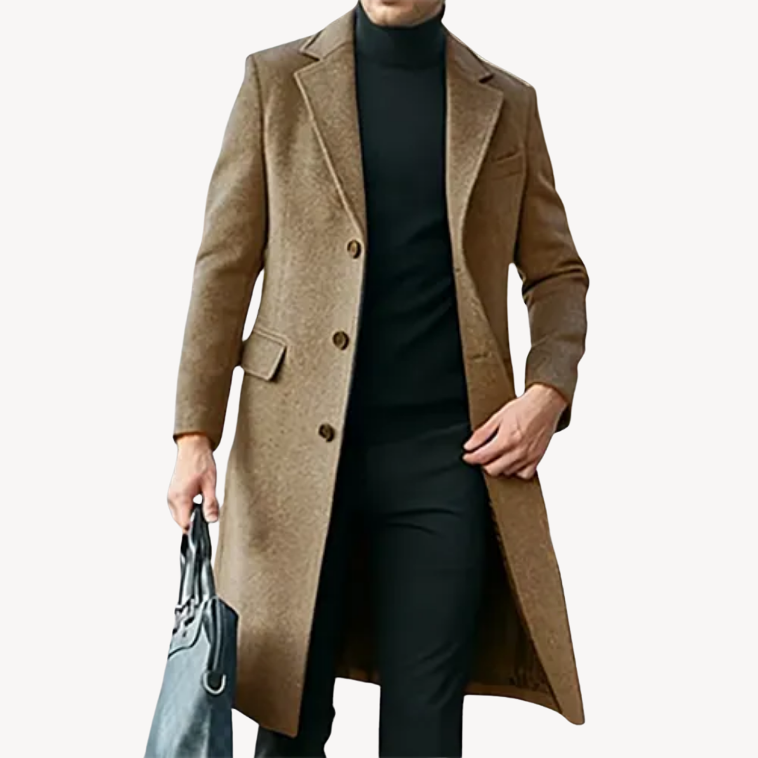 Manteau Homme Chic Noir Hivernal