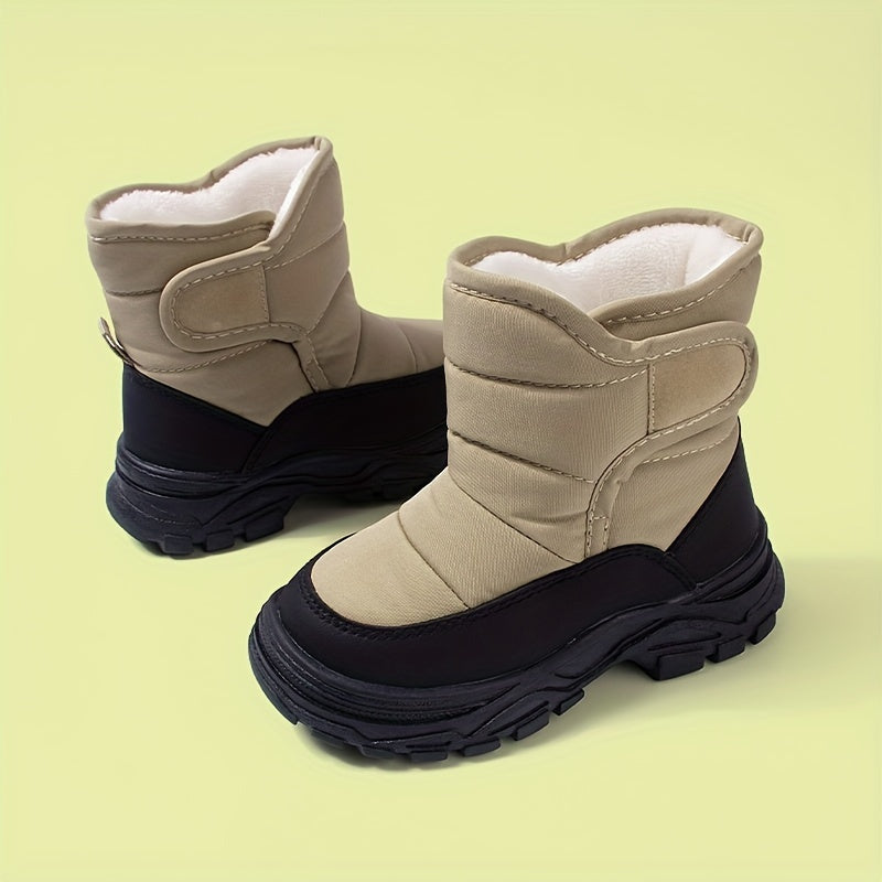 Bottes Enfants Hiver Neige Fourrure Vert Foncé