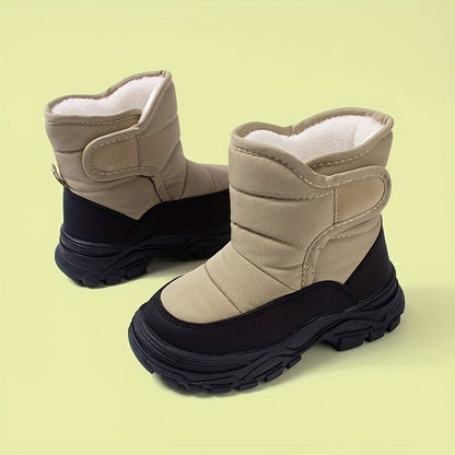 Bottes Enfants Hiver Neige Fourrure Vert Foncé