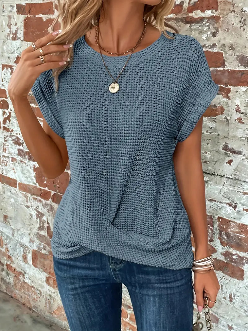T-Shirt Femme Décontracté à Manches Courtes Imprimé - LuxeStyle