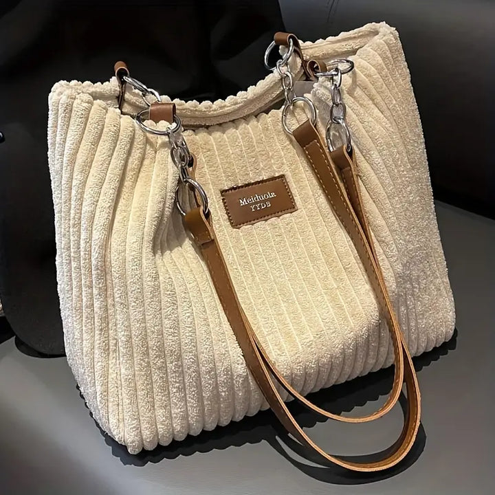 Sac à Main Femme Luxe - Grand Sac en Velours Doux avec Bandoulière Ajurable