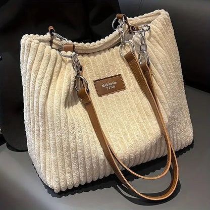 Sac à Main Femme Luxe - Grand Sac en Velours Doux avec Bandoulière Ajurable