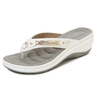 Sandales plates formes blanches femme décolletées