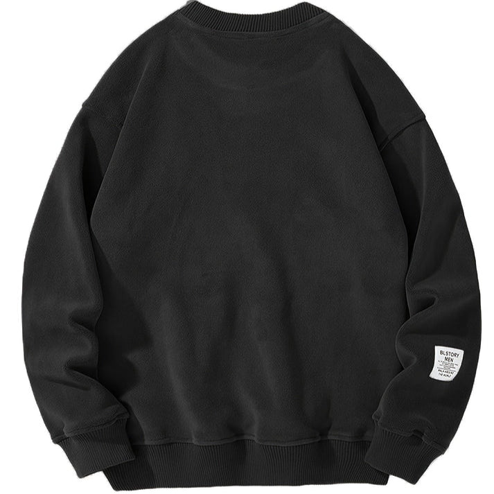 Pull Relaxe À Col Rond Brodé Pour Homme