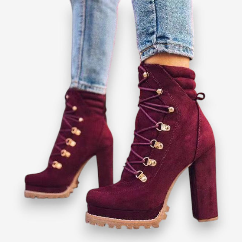 Bottines Chic à Talon Épais et Fermeture Lacet - LuxeStyle