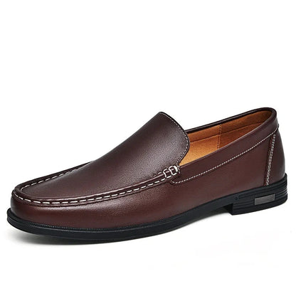 Mocassin Cuir Noir Homme Chic Décontracté