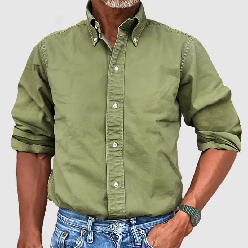 Chemise Homme Marine à Manches Longues Classique Décontractée