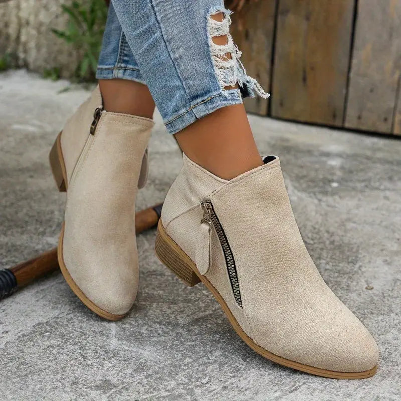 Bottes Femmes à Fermeture Éclair Lateral Pour Tous Les Jours