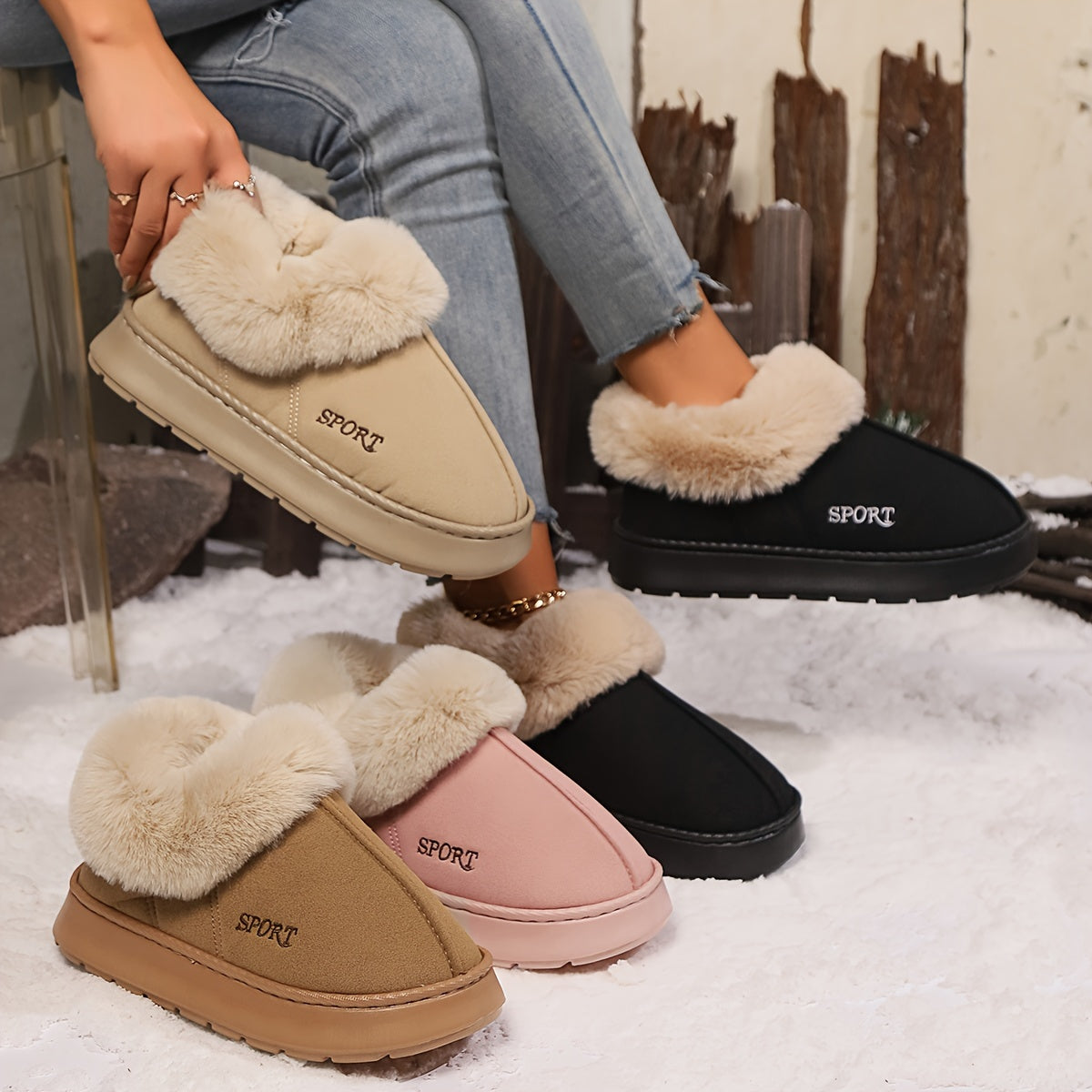 Chaussons douillets en mouton pour femme | Confort hivernal - LuxeStyle