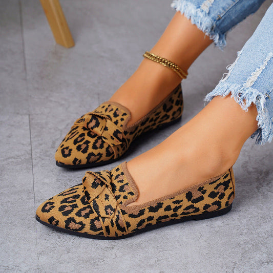 Ballerines Féminines Élégantes - Chaussures Pointues en Détail Nœud & Semelle Plate - LuxeStyle