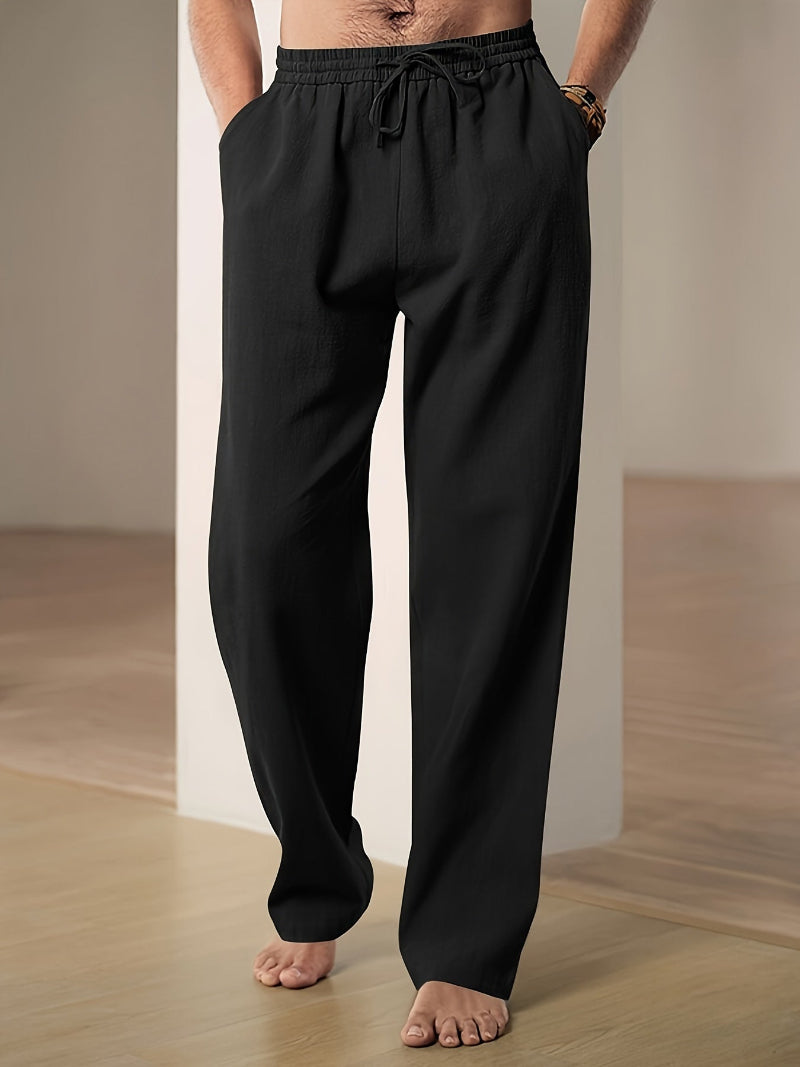 Pantalon Casual Élastique Homme avec Cordon de Serrage pour Voyage et Loisirs