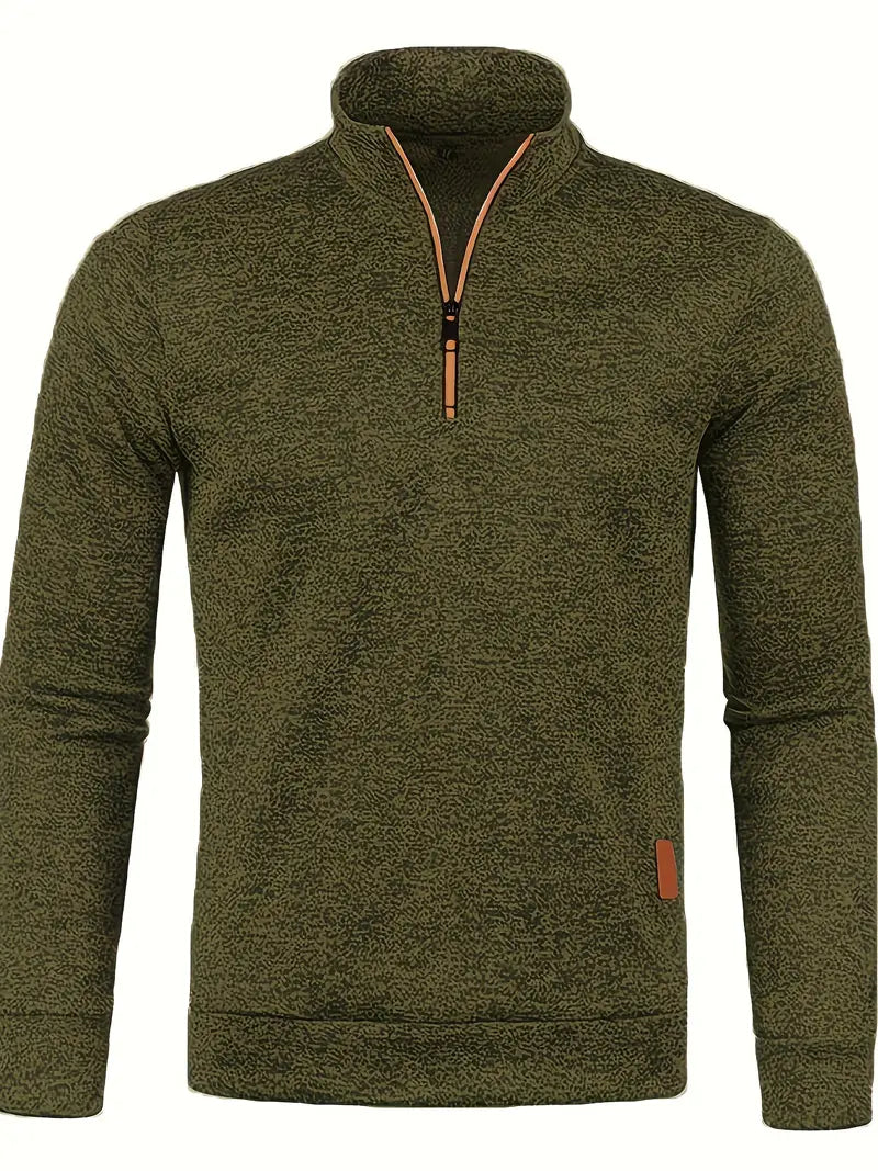 Pull en polaire marine avec fermeture éclair pour homme