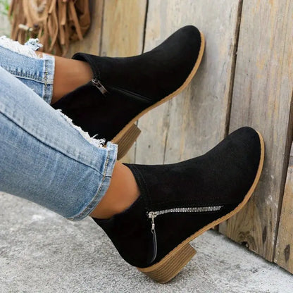 Bottes Femmes à Fermeture Éclair Lateral Pour Tous Les Jours