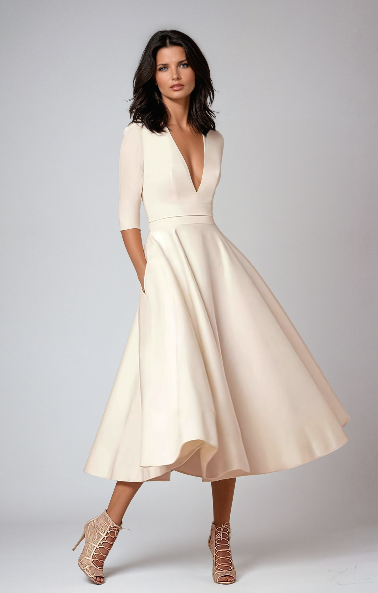 Faye™ – Robe Longue Femme Évasée Élégante Style Rétro