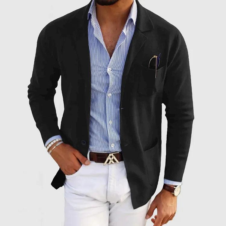 Veste Homme Marine Décontractée avec Poche Avant