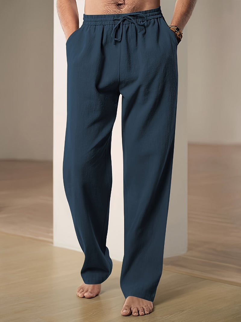 Pantalon Casual Élastique Homme avec Cordon de Serrage pour Voyage et Loisirs