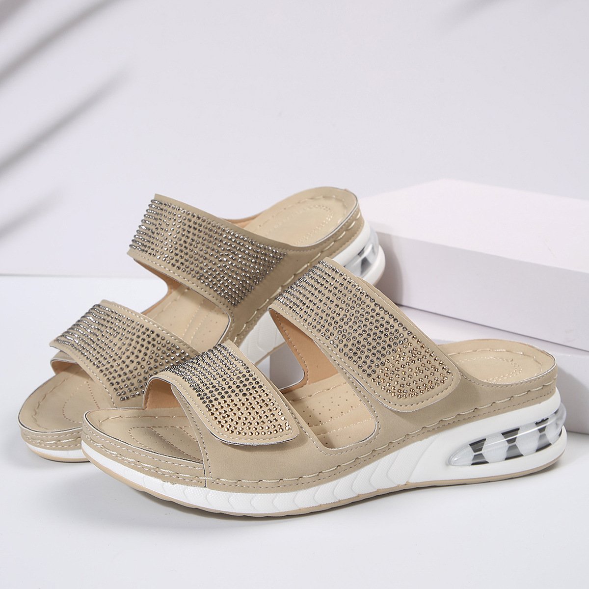 Sandales Plates Confortables avec Semelle Amortie