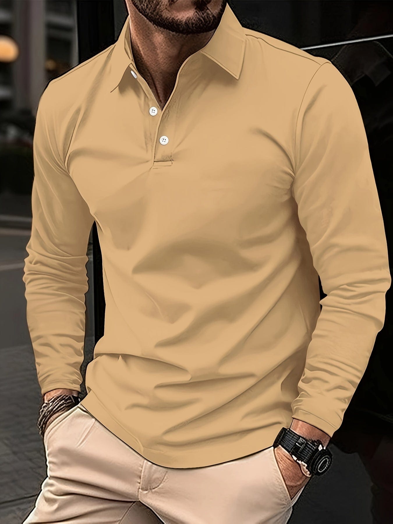 Polo confortable pour homme | Manches longues