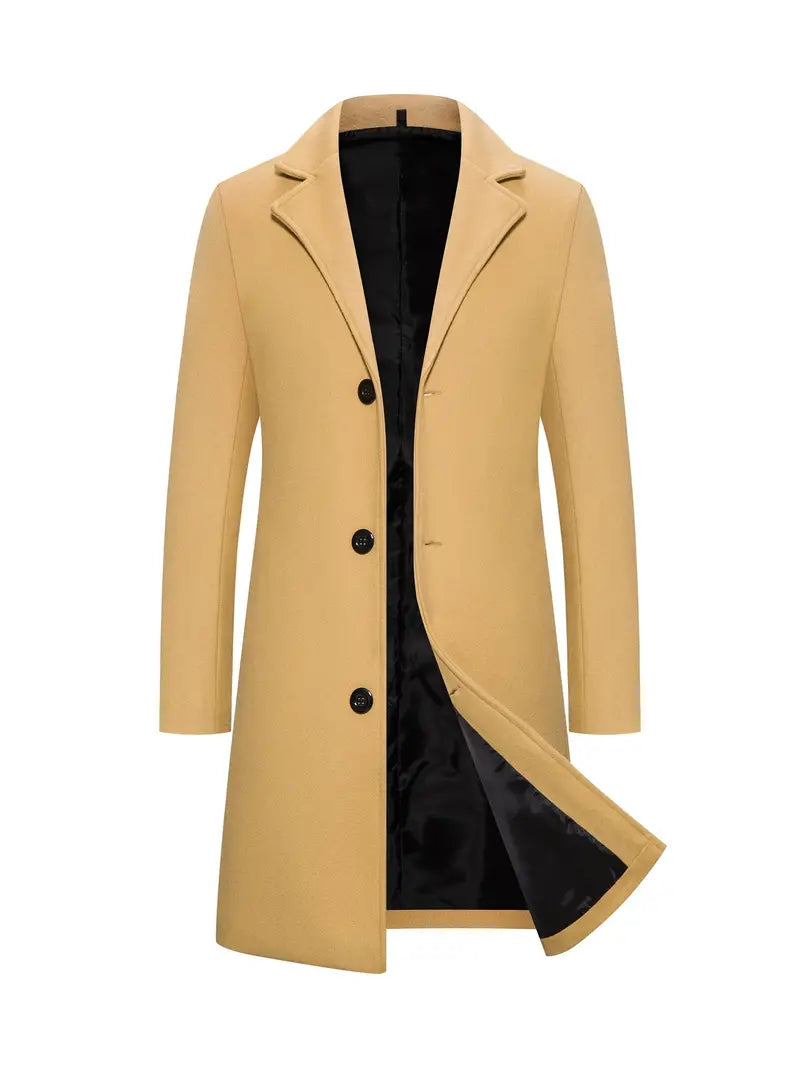 Trench-coat Élégant Boutonné pour Homme - LuxeStyle