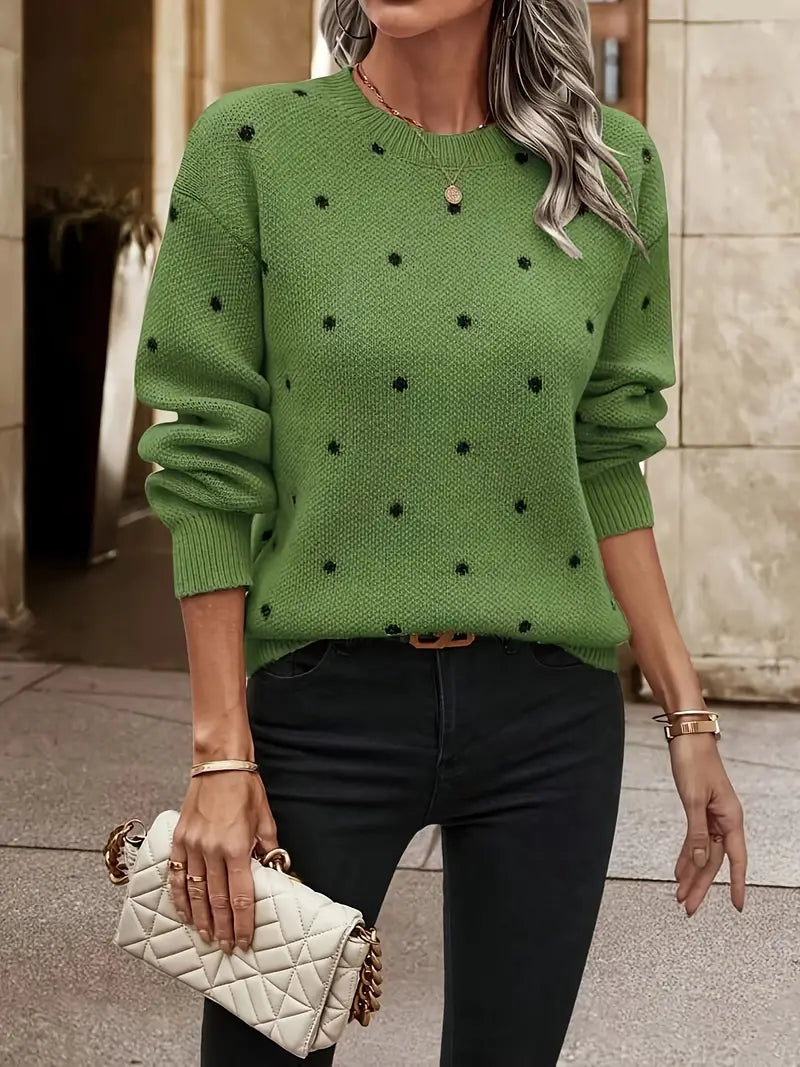 Pull Femme À Manches Longues Florales Élégant Hiver